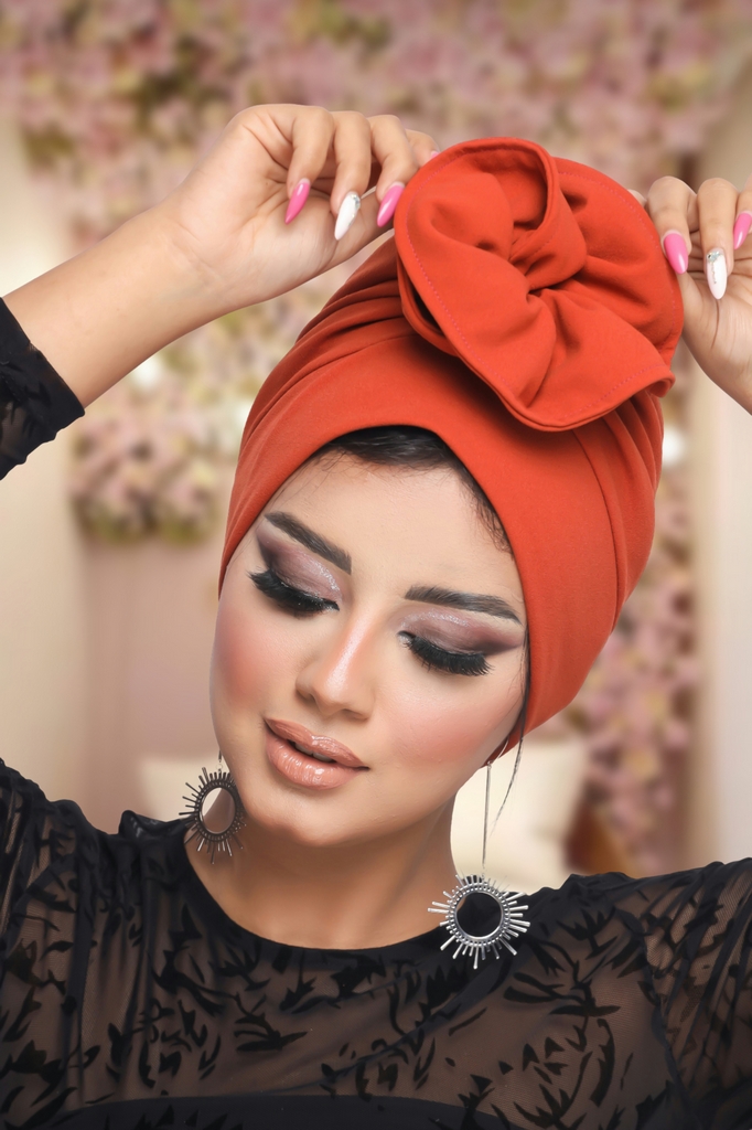 turban Flawer crepe material - Smile Turbans - 1148