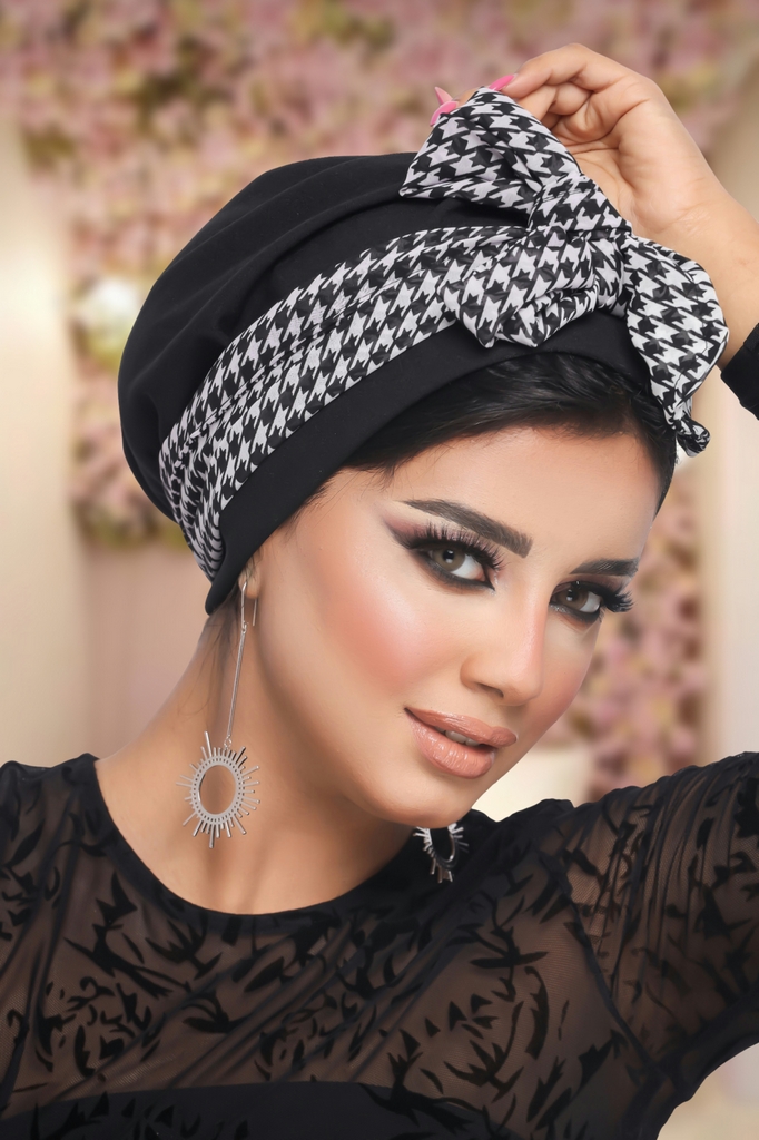 Turban Multi-way two pieces crepe material * chiffon - Smile Turbans - 1172