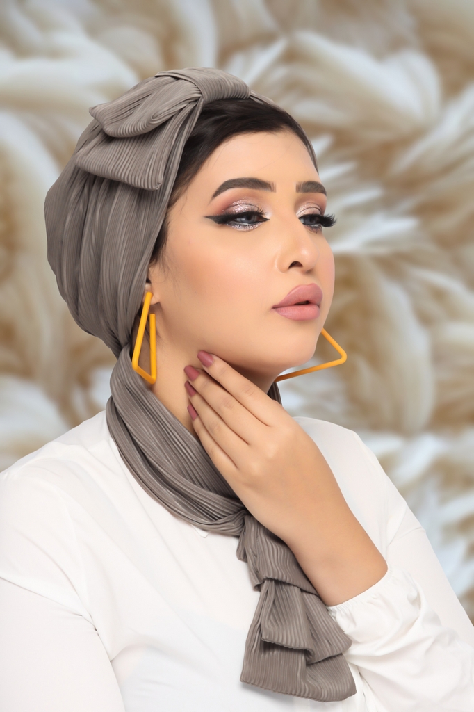 Turban  & Scarf Half a bow Bliss satin material - Smile Turbans - 1330