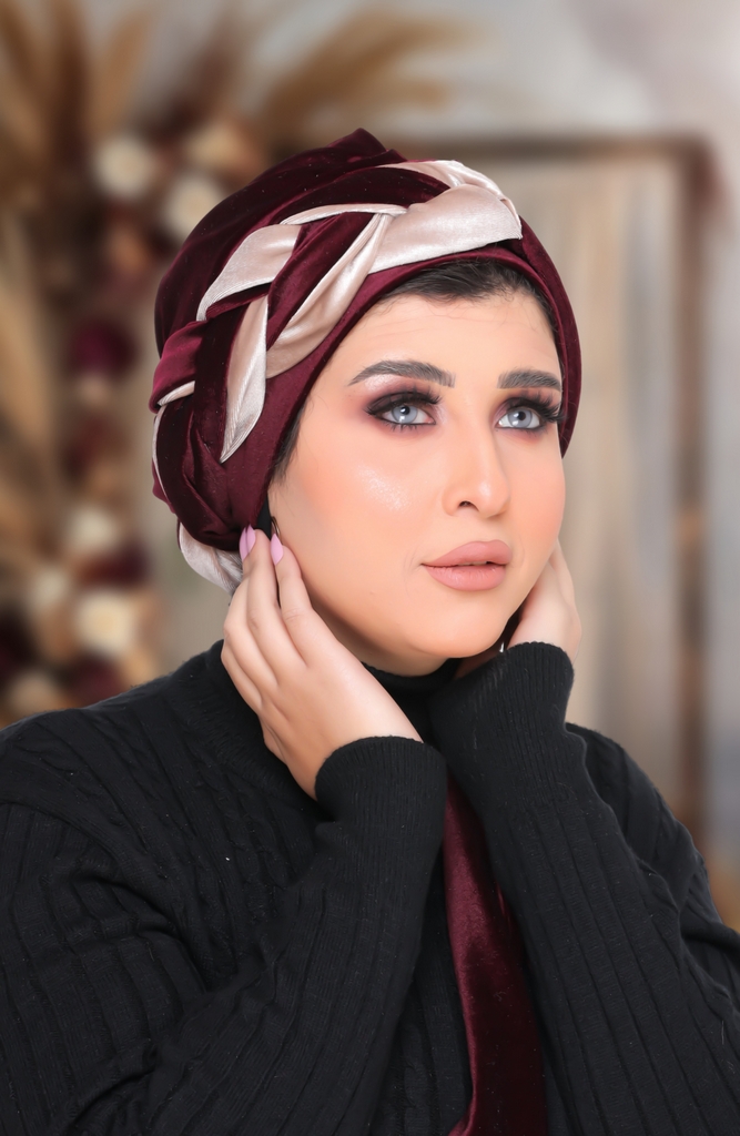 Turban plexus Tow piece velvet - Smile Turbans - 1451