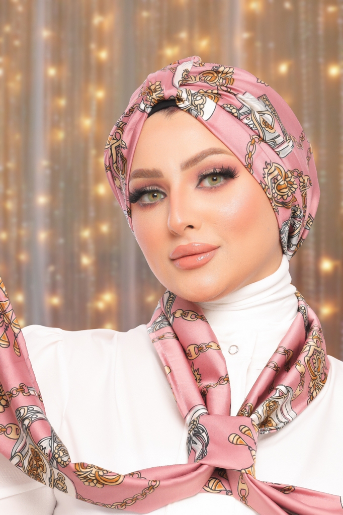 Turban  & Scarf Multi-way Armani satin material - Smile Turbans - 1513