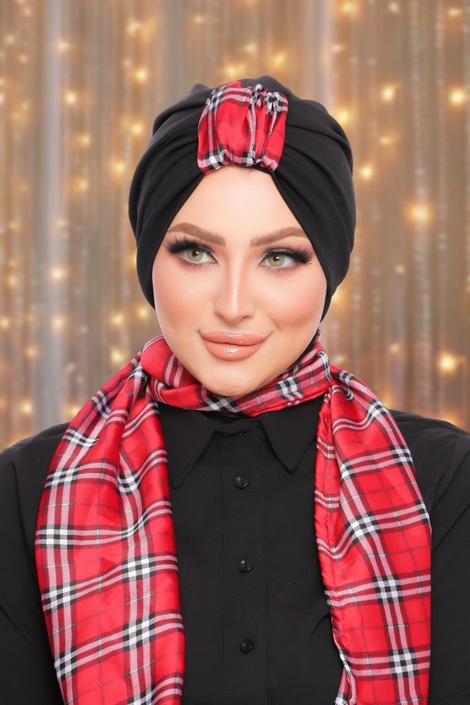 Turban  & Scarf Crown one piece crepe material - Smile Turbans - 1542