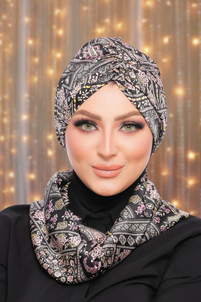 Turban  & Scarf Crocs one piece Armani satin material - Smile Turbans - 1544