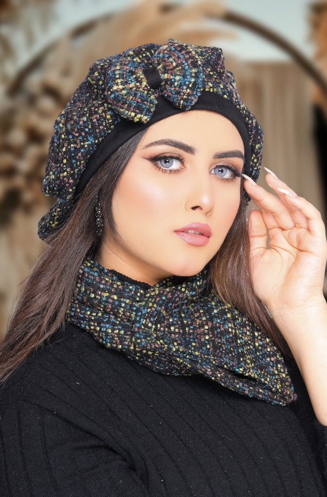 Beret & Scarf Beret knitwear - Smile Turbans - 1667