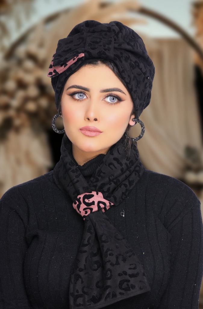 Turban  & Scarf Half a bow, one piece suede - Smile Turbans - 1673