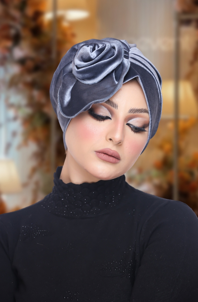 Turban flower velvet - Smile Turbans - 1698