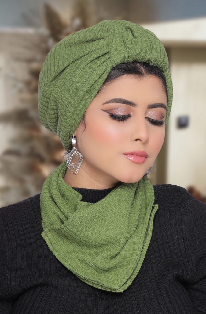 Turban  & Scarf Crown one piece Rib - Smile Turbans - 1750