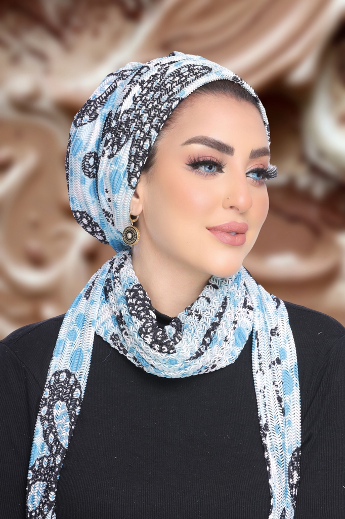 Turban  & Scarf Drape it in two pieces with a tie kink - Smile Turbans - 1817