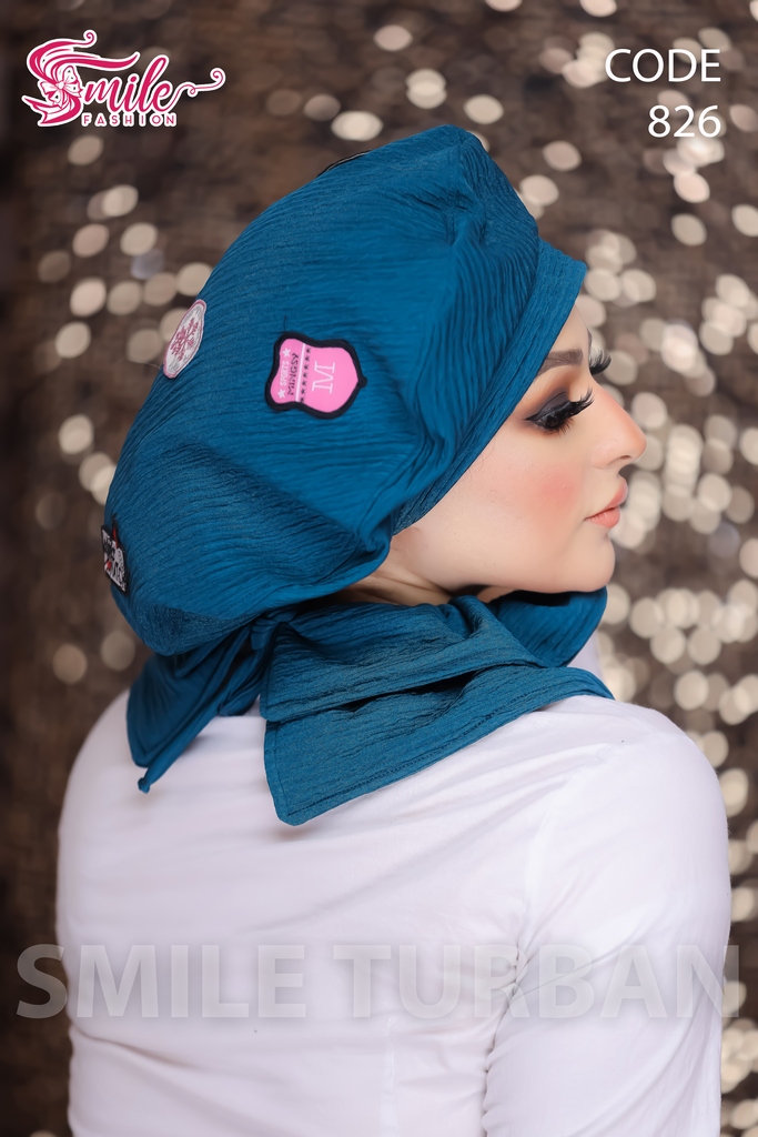 Beret  & Scarf Beret with badges crochet - Smile Turbans - 826