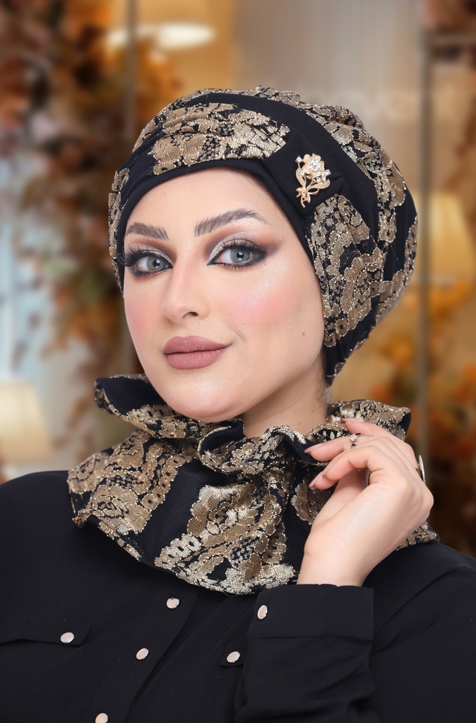 Turban  & Scarf brooch Dantil material - Smile Turbans - 1062