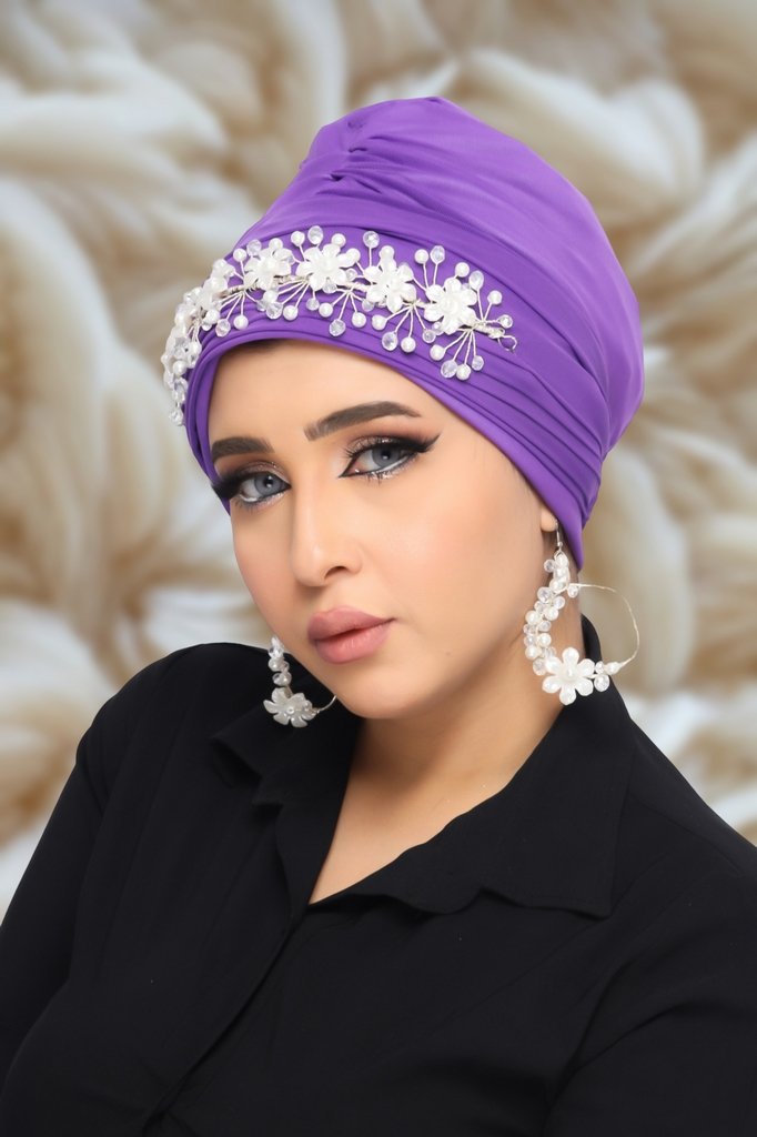 turban Scotch With accessories Tulle Material - Smile Turbans - 1294