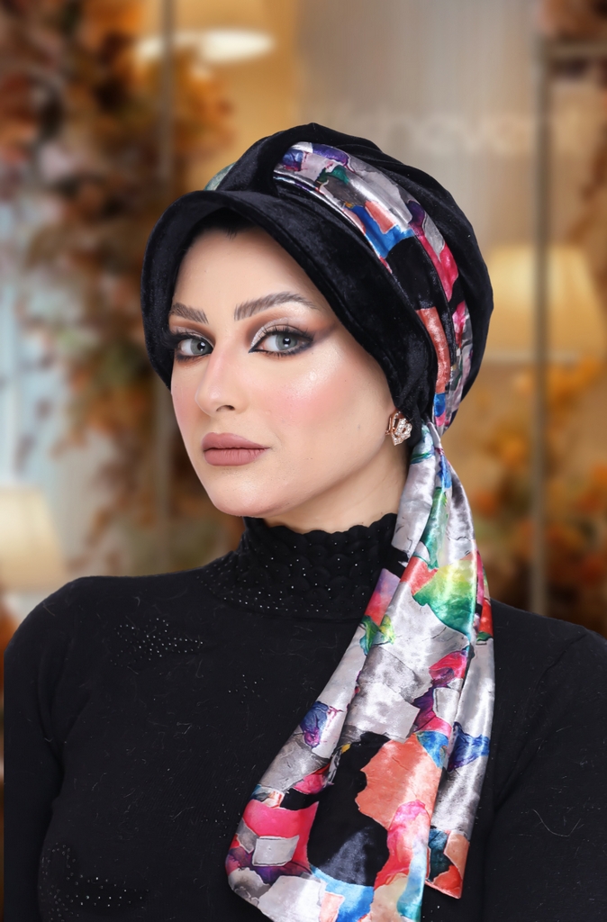 Turban  & Scarf turban cap velvet - Smile Turbans - 1010