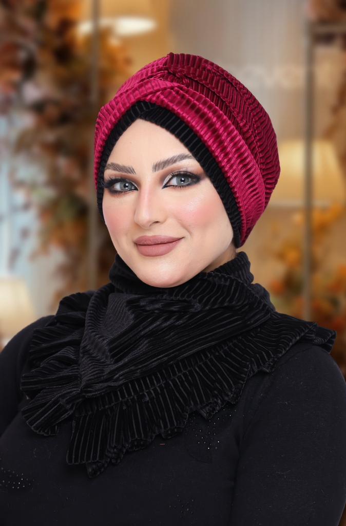Turban  & Scarf Darby one piece velvet - Smile Turbans - 1020