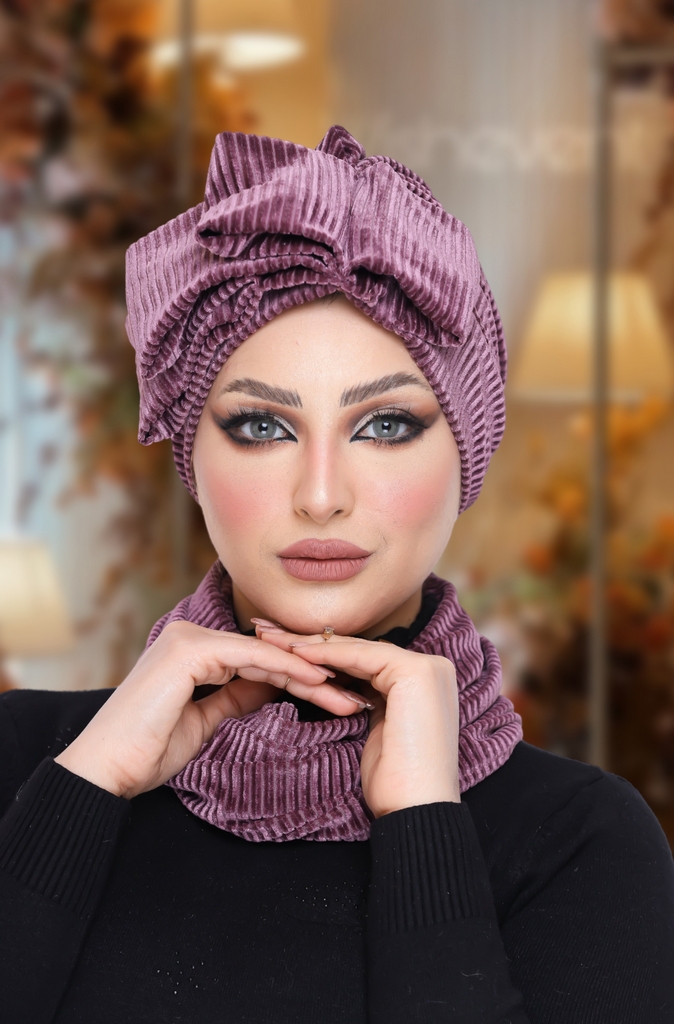 Turban  & Scarf Half a bow, one piece velvet - Smile Turbans - 1024