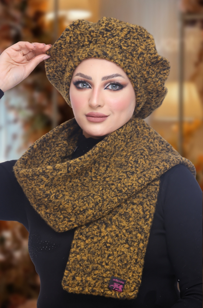 Beret & Scarf Beret wool - Smile Turbans - 1035
