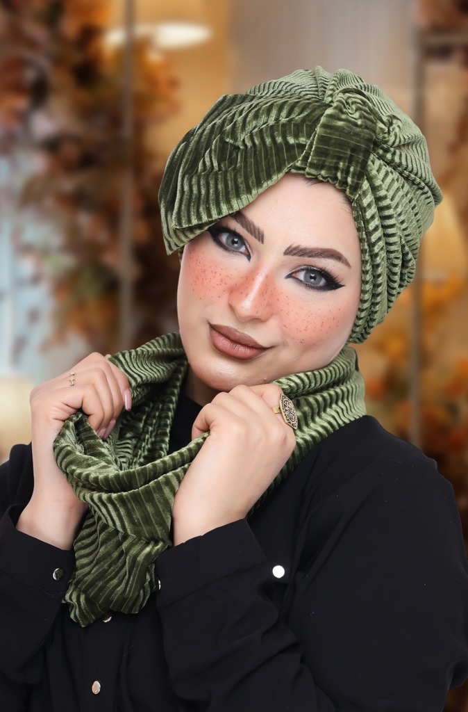 Turban  & Scarf Half a bow, one piece velvet - Smile Turbans - 1057
