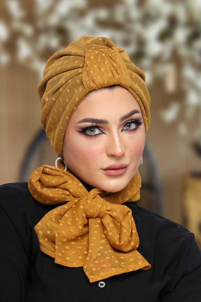 Turban  & Scarf Crown Tulle Material - Smile Turbans - 1146