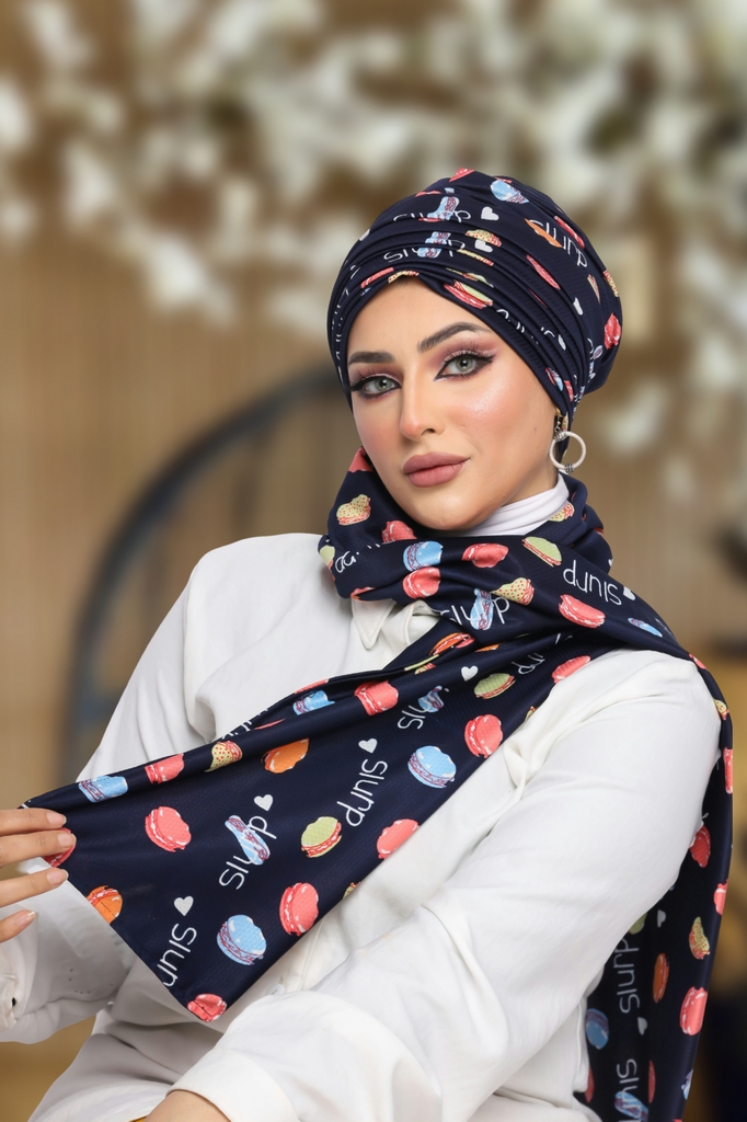 Turban  & Scarf Scotch crepe material - Smile Turbans - 1165