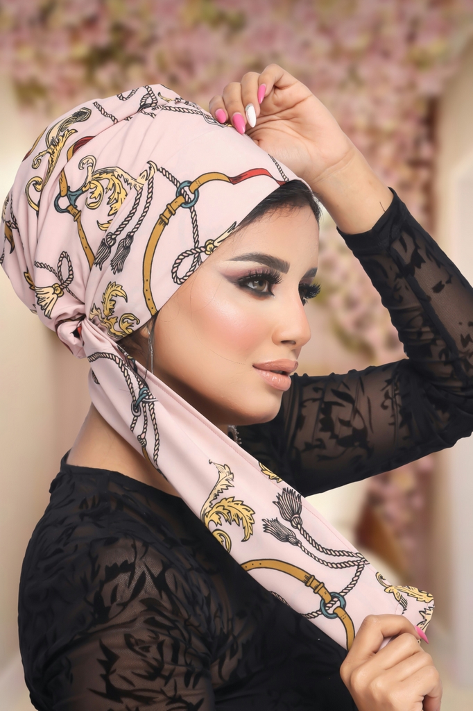 Turban Multi way tie Rosaline material - Smile Turbans - 1182