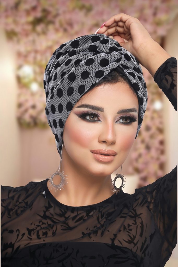 turban Crocs one piece Tulle Material - Smile Turbans - 1205