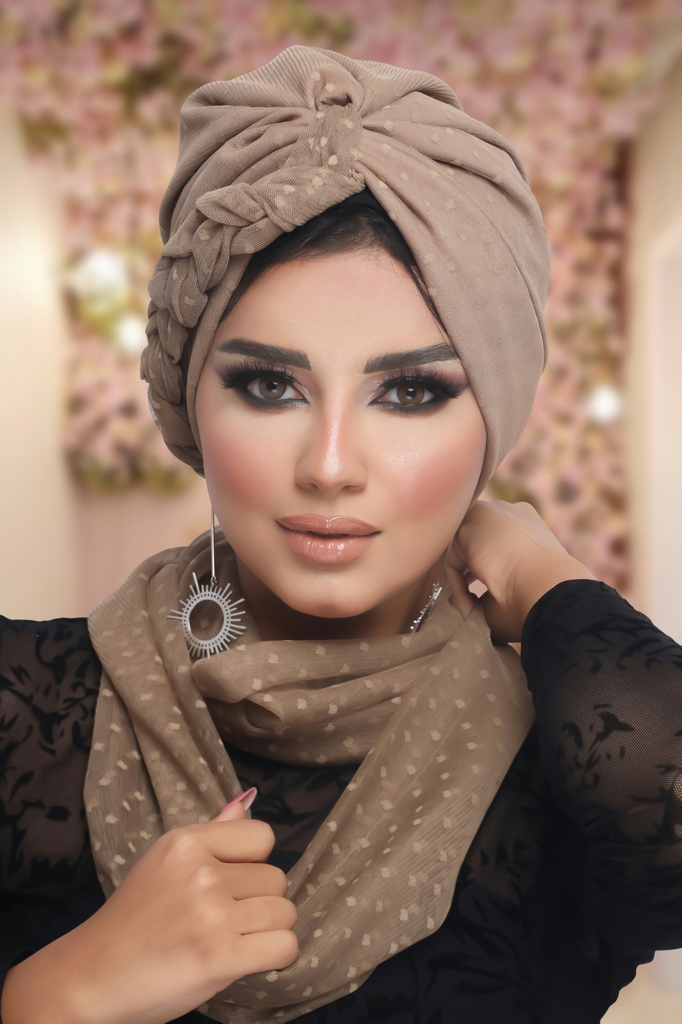 Turban  & Scarf plexus Tulle Material - Smile Turbans - 1222