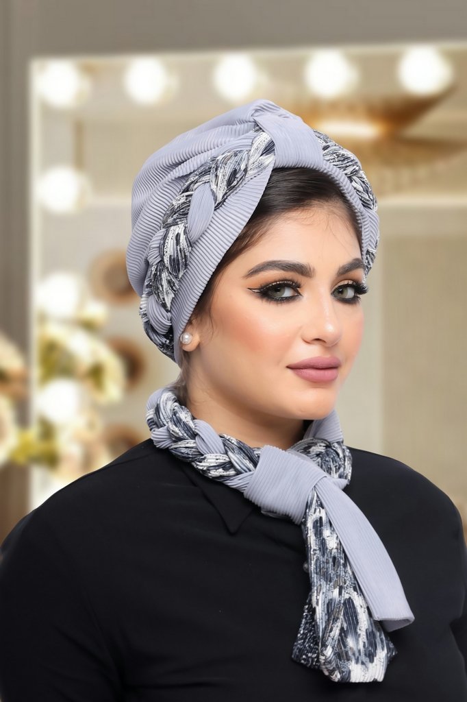 Turban  & Scarf plexus Bliss satin material - Smile Turbans - 1247
