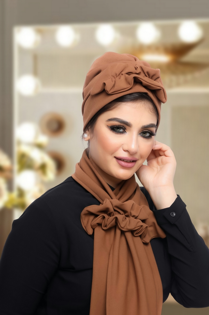 Turban  & Scarf Darby one piece crepe material - Smile Turbans - 1248