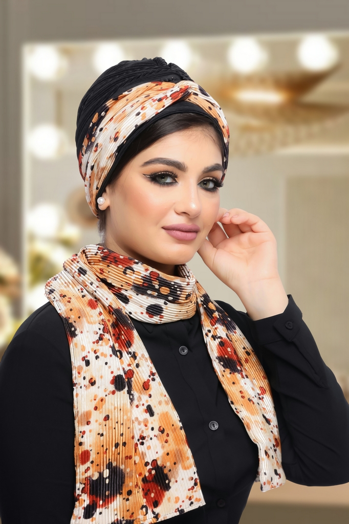 Turban  & Scarf Crocs Tow piece Bliss material - Smile Turbans - 1251