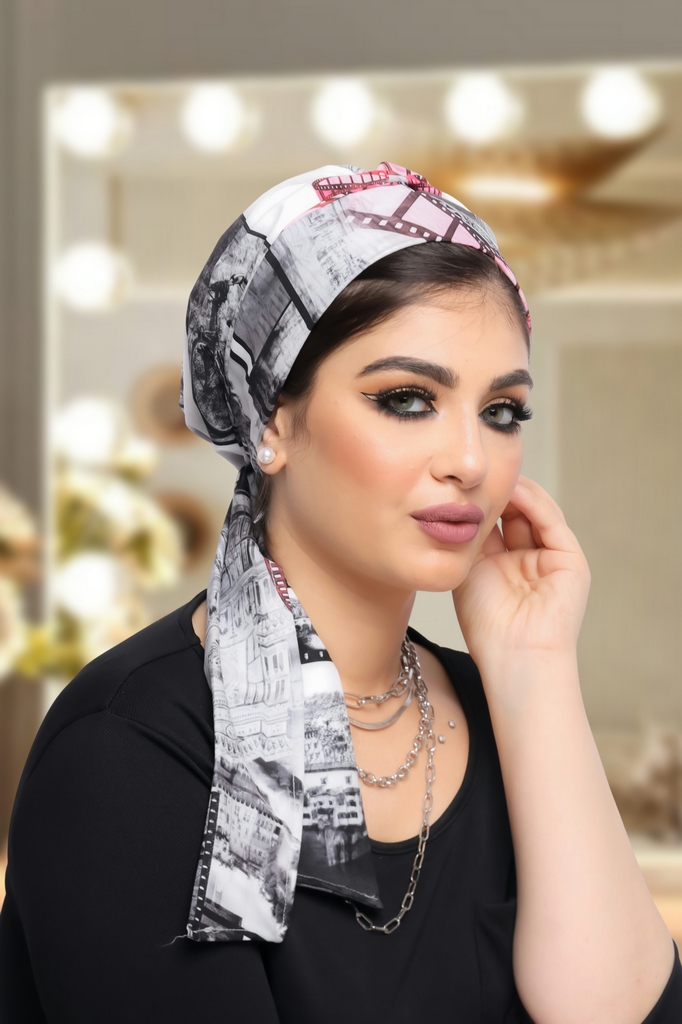 Turban Multi way tie Rosaline material - Smile Turbans - 1259