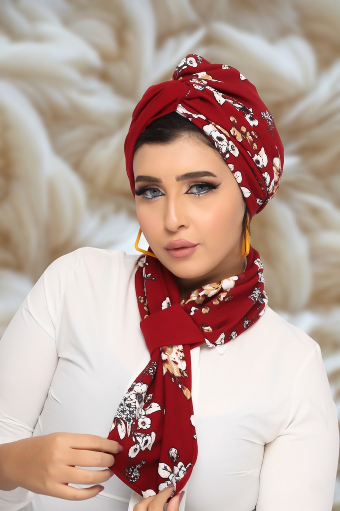 Turban  & Scarf Crocs one piece crepe material - Smile Turbans - 1308