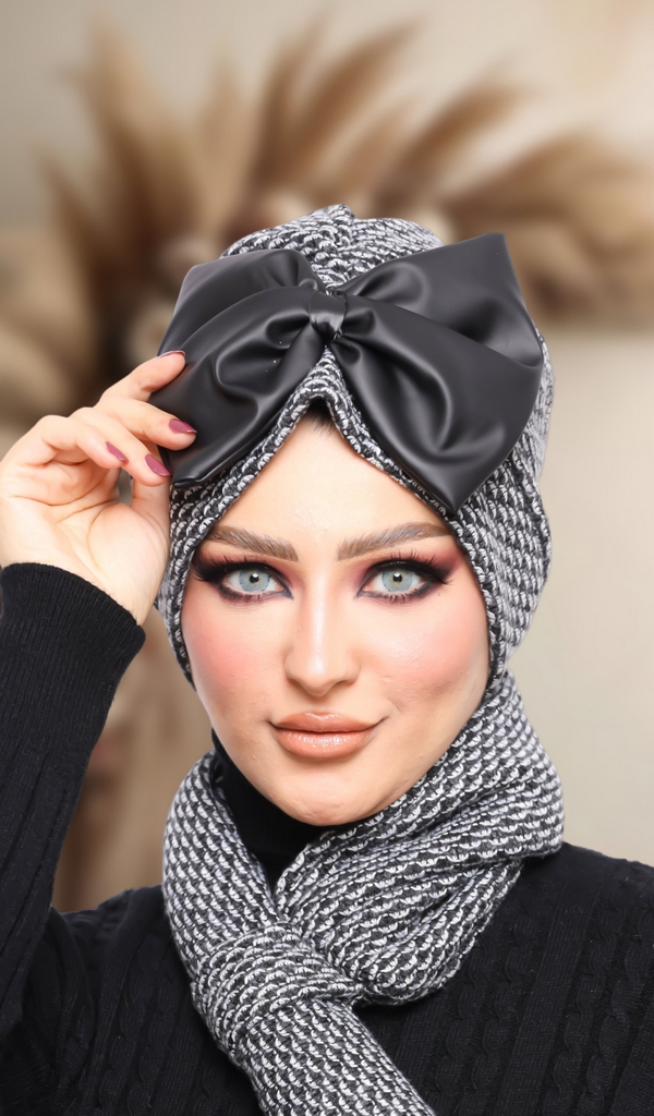 Turban  & Scarf bow wool - Smile Turbans - 1345