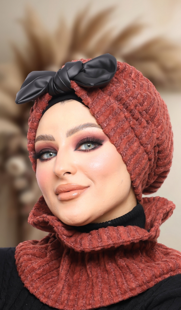 Turban  & Scarf Bow Wool - Smile Turbans - 1351