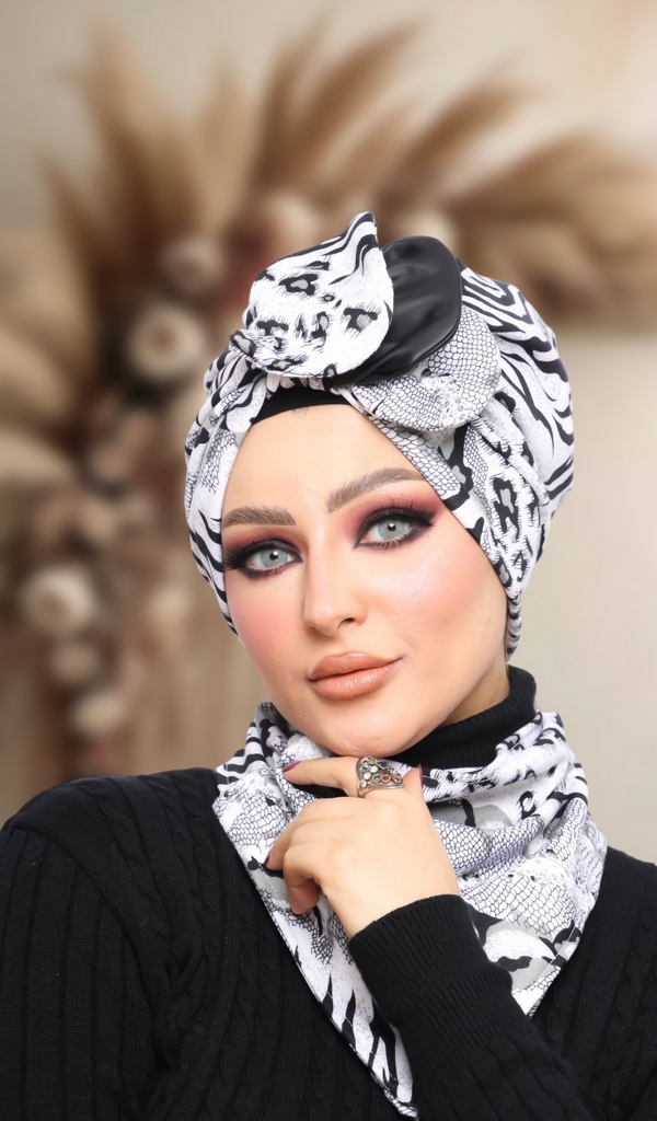 Turban  & Scarf Wire crepe - Smile Turbans - 1354