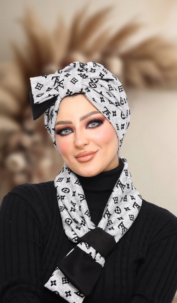 Turban  & Scarf Half a bow, one piece brooch - Smile Turbans - 1359