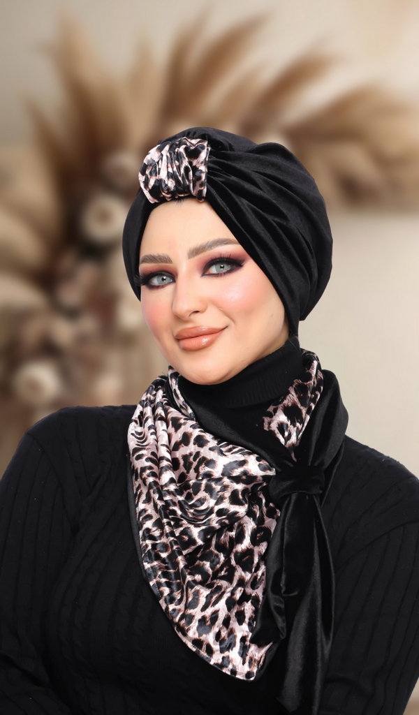 Turban  & Scarf Crown one piece velvet - Smile Turbans - 1393