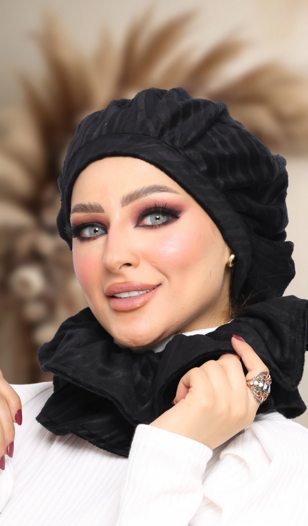 Beret & Scarf Beret leather - Smile Turbans - 1414