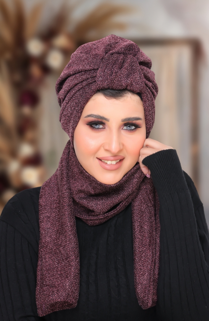 Turban  & Scarf Crown one piece wool - Smile Turbans - 1452