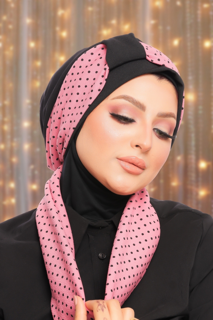 Turban  & Scarf A moving bow crepe material - Smile Turbans - 1492