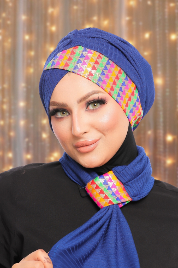 Turban  & Scarf crossover Rip - Smile Turbans - 1494