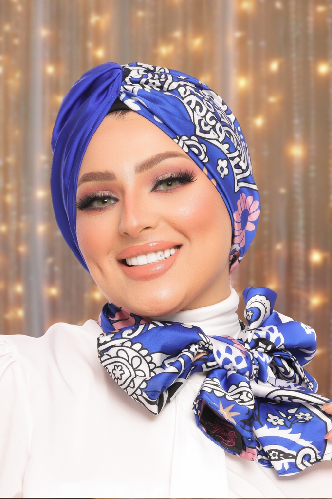 Turban  & Scarf Crocs one piece Armani satin material - Smile Turbans - 1505