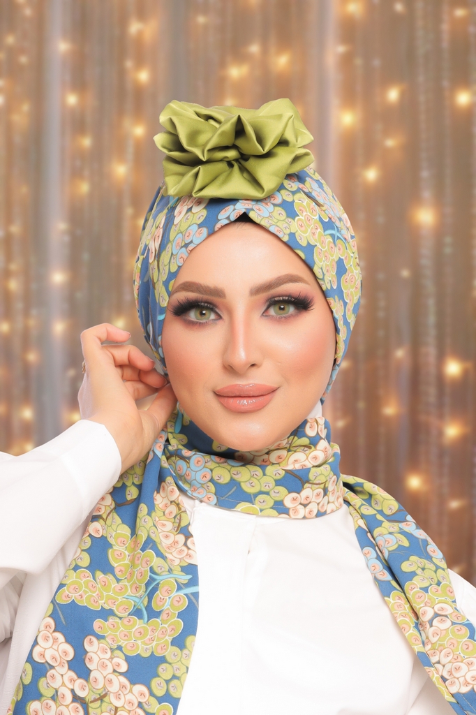 Turban  & Scarf flower Rosaline material - Smile Turbans - 1512