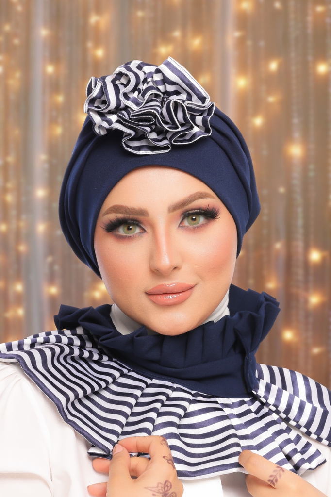 Turban  & Scarf flower crepe material - Smile Turbans - 1515