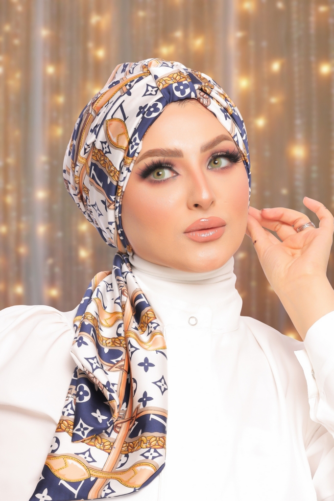 turban Multi-way Armani satin material - Smile Turbans - 1524