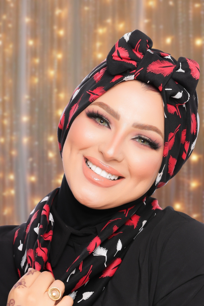 Turban  & Scarf Double face crossover and bow Tulle - Smile Turbans - 1540