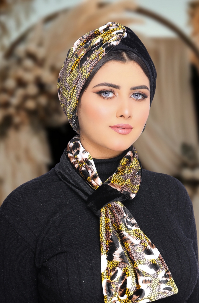 Turban  & Scarf Crocs one piece velvet - Smile Turbans - 1656