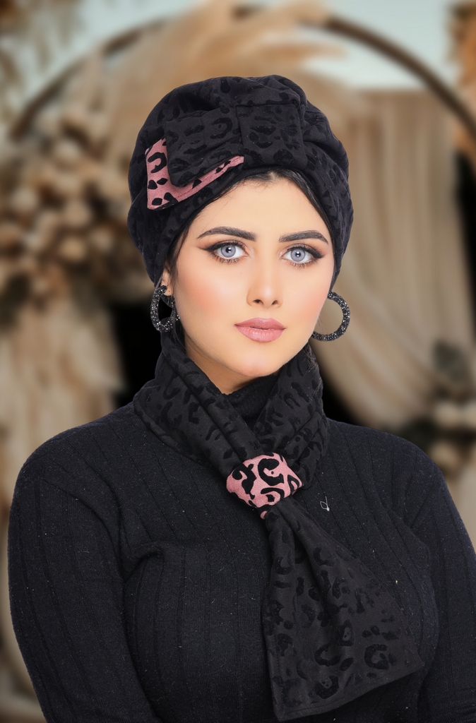 Turban  & Scarf Half a bow, one piece suede - Smile Turbans - 1673