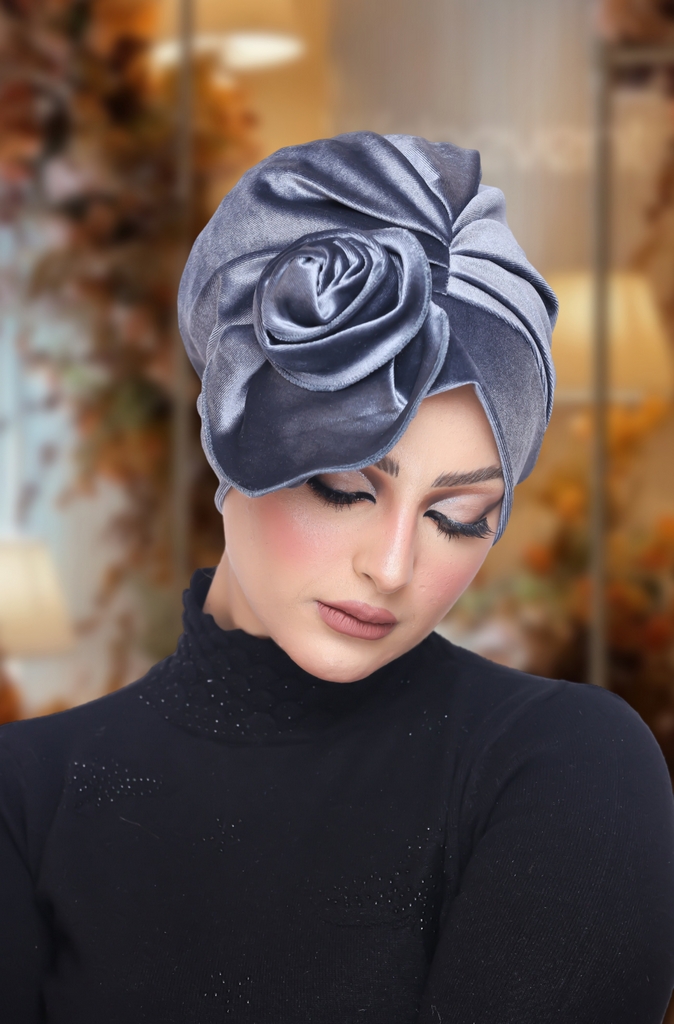 Turban flower velvet - Smile Turbans - 1698