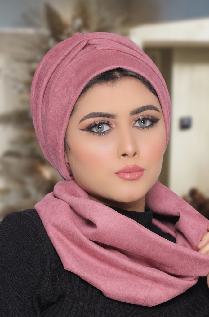 Turban  & Scarf Two-piece bow headband suede - Smile Turbans - 1726