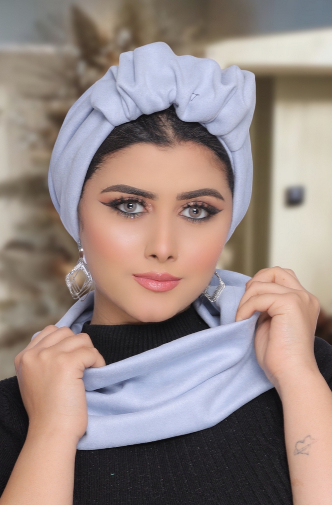 Turban  & Scarf Crown one piece suede - Smile Turbans - 1732