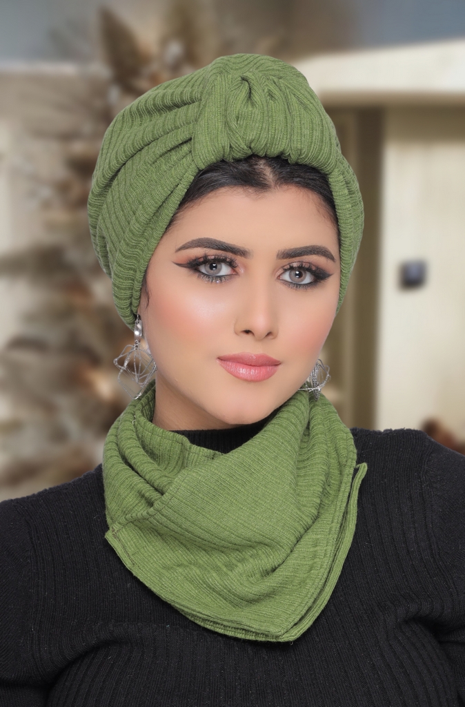 Turban  & Scarf Crown one piece Rib - Smile Turbans - 1750
